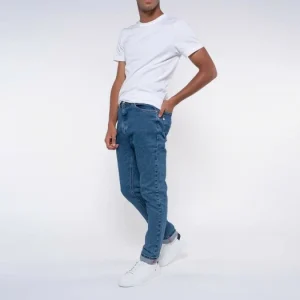 1083 JEANS AJUSTE 103 DELAVE Coton Bio Superdenim Flex Océan Homme qualité supérieure 9