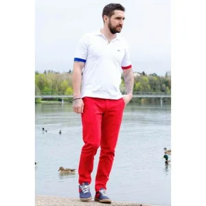 1083 CHINO AJUSTE 163 Coton Bio Filidenim Flex Uni Rouge Homme REMISE allant jusqu. 15