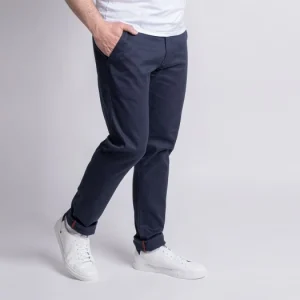 styles dernier cri 1083 CHINO AJUSTE 163 Coton Bio Filidenim Flex Uni Bleu Marine Homme 14