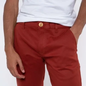 garantis authentique 1083 CHINO AJUSTE 163 Coton Bio Filidenim Flex Uni Terracotta Homme 18