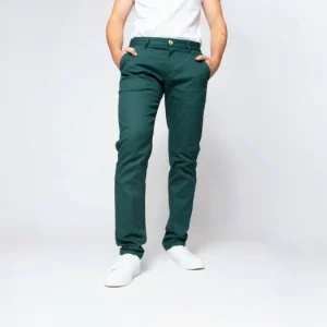 à prix réduits 1083 CHINO AJUSTE 163 Coton Bio Filidenim Flex Uni Vert Emeraude Homme 13