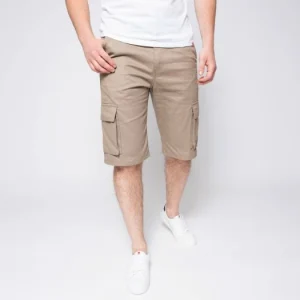 marque moins cher 1083 BERMUDA CARGO DROIT 179 Coton Bio Denimoriginal Uni Beige Homme 13