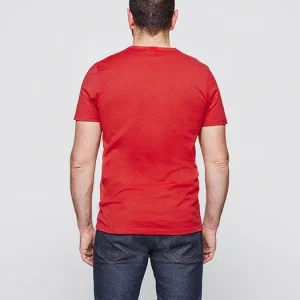 magasin pour 1083 T-SHIRT COL ROND 302 UNI Coton Bio Rouge Homme 7