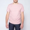 Pas Cher soldes France 1083 T-SHIRT COL ROND 302 UNI Coton Bio Vieux Rose Homme 19