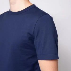 1083 T-SHIRT DROIT 304 UNI Coton Bio Bleu Marine Homme soldes 13