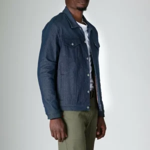 pas cher en vente 1083 VESTE DROITE 702 Coton Bio Superdenim Flex Indigo Brut Homme 13