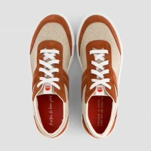 marque pas cher 1083 SNEAKERS BASSES 901 Lin Cuir Beige/terracotta Unisexe 12