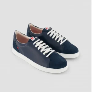 boutiqued pas cher 1083 SNEAKERS BASSES 912 Cuir Bleu Unisexe 10