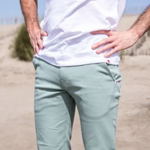 Boutique 1083 CHINO AJUSTE 163 Coton Bio Filidenim Flex Uni Vert De Gris Homme 18