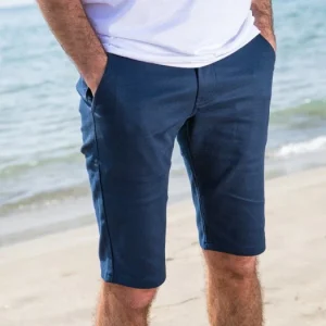 beauté 1083 BERMUDA CHINO AJUSTE 169 Coton Bio Filidenim Flex Uni Bleu Marine 16